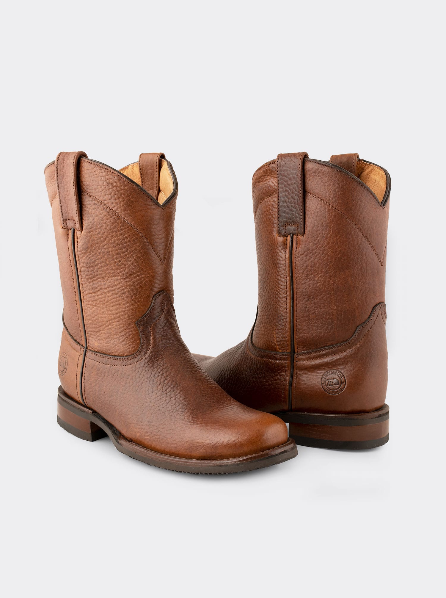 Bota Roper con Suela Antiderrapante Bull Fight Ocre Punta Semi Cuadrada Estilo 1000