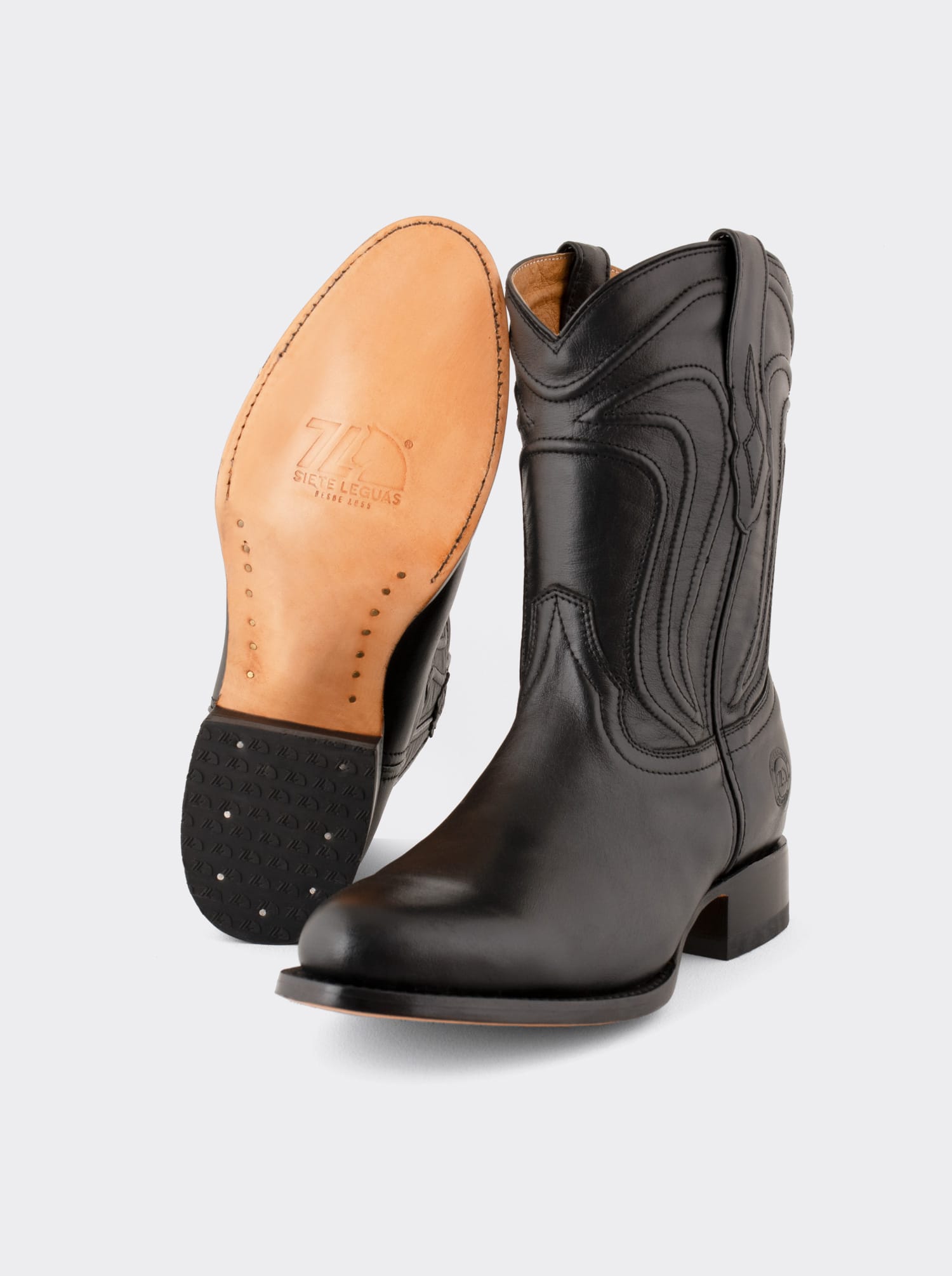 Bota Roper con Suela de Cuero Borrego Negro Estilo 1005