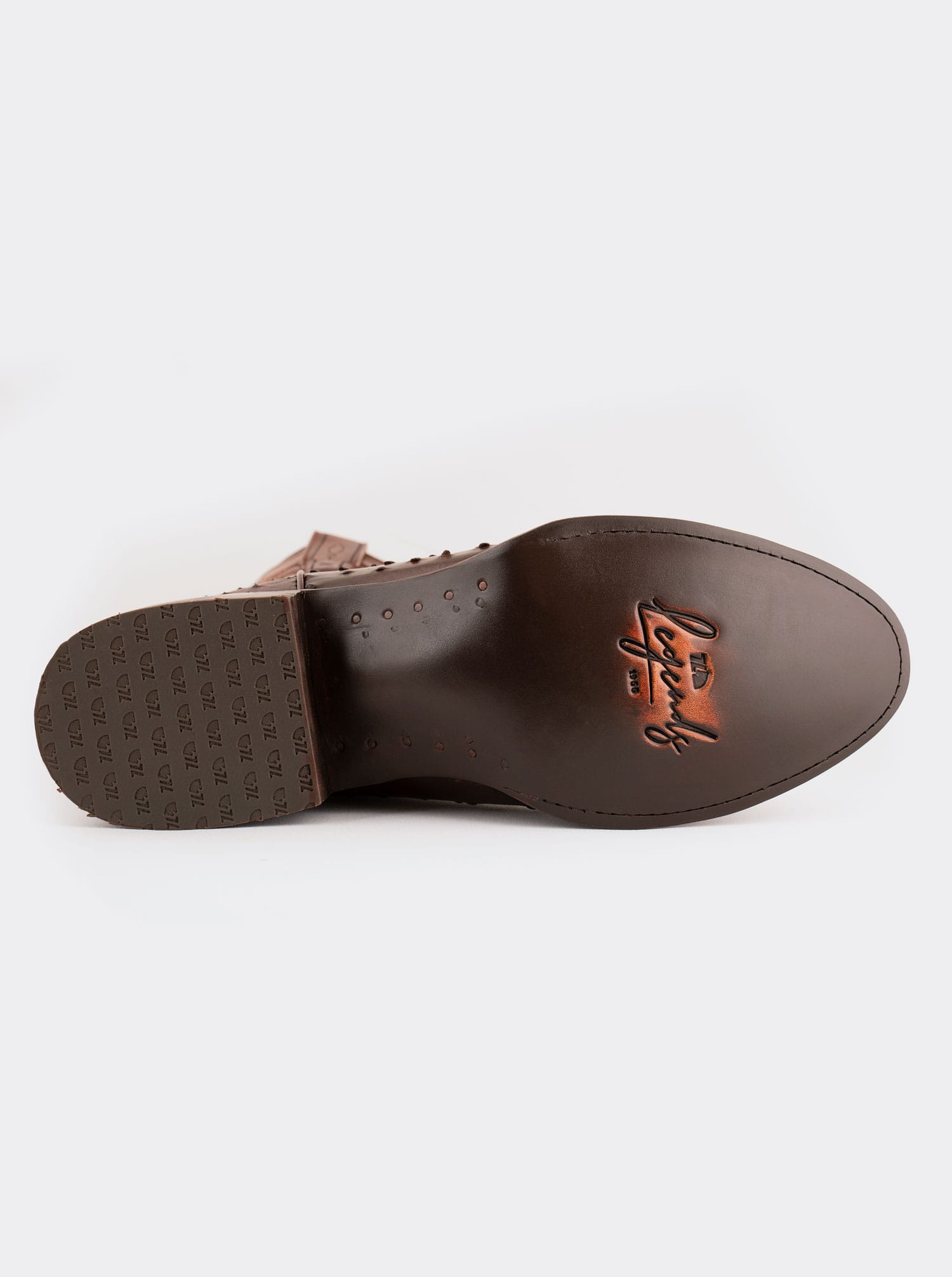 Bota Vaquera con Suela de Cuero en Piel Genuina de Avestruz Bruchatto Estilo 1055