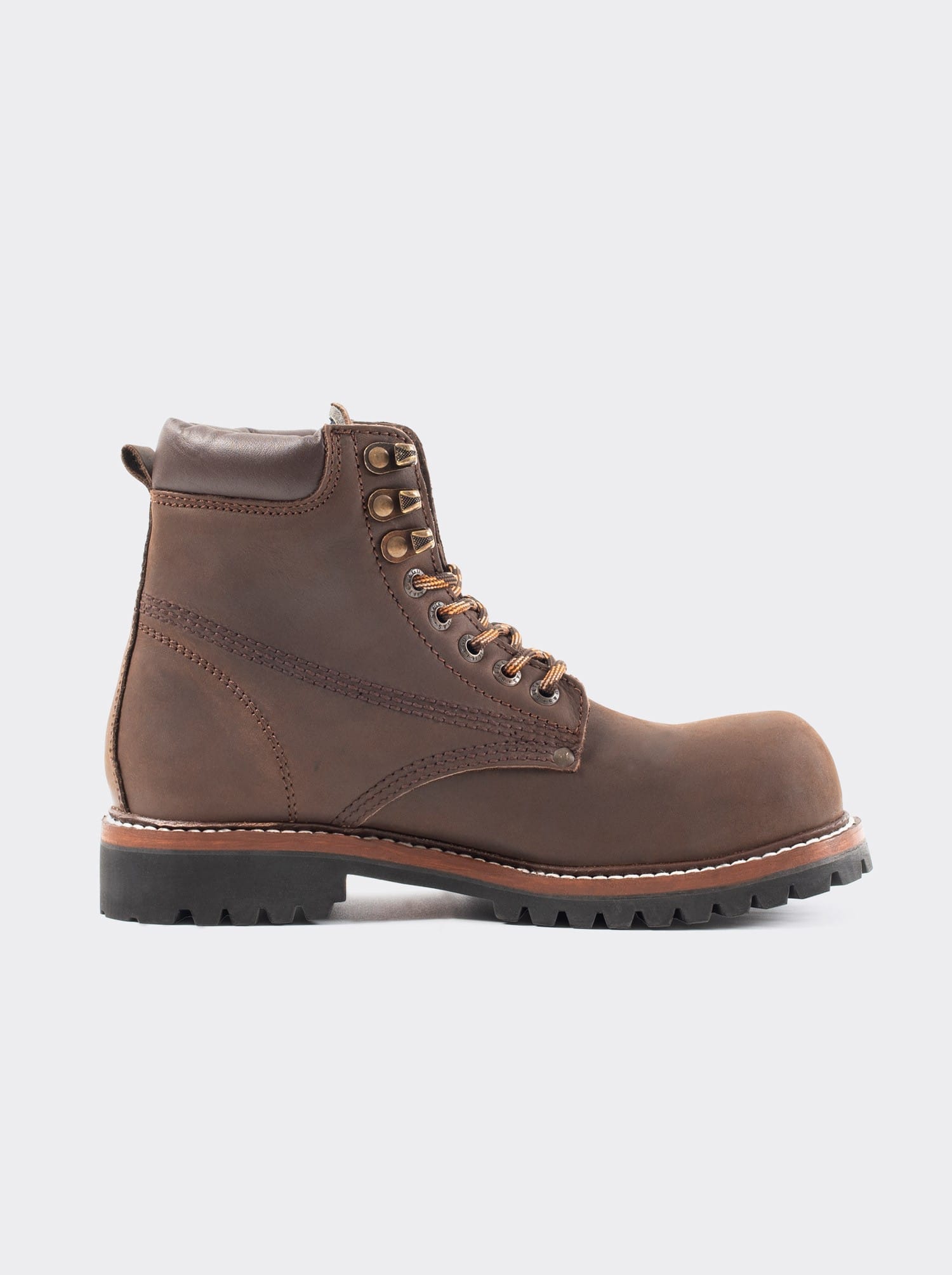 Bota Con Casco Siete Leguas de Uso Rudo Crazy Café Est. 2413
