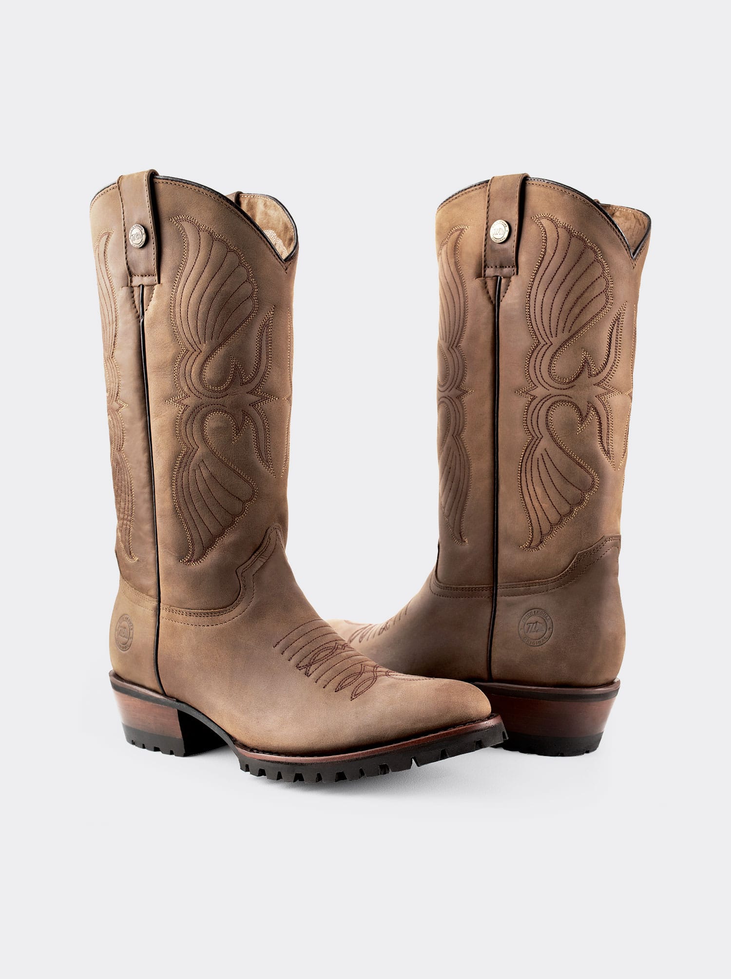 Bota Vaquera de Trabajo con Suela Track Crazy Papaya Estilo 1345