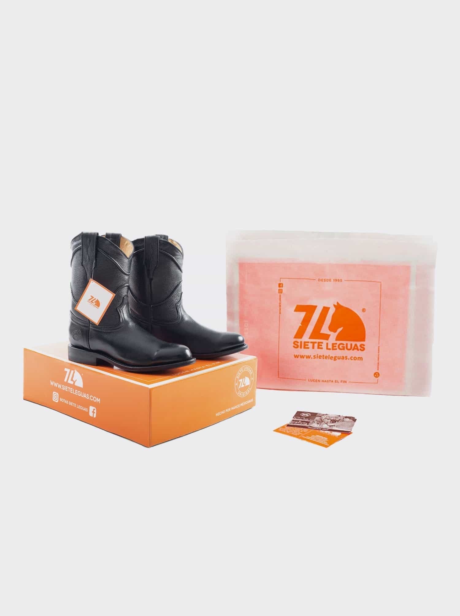 Bota Roper Siete Leguas piel Venado Geniuno Negro Est. 1001