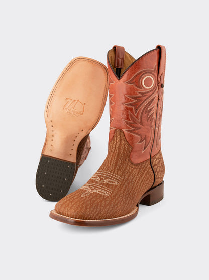 Bota Rodeo con Suela de Cuero Cuello de Toro Pulido Shedron Estilo 1557