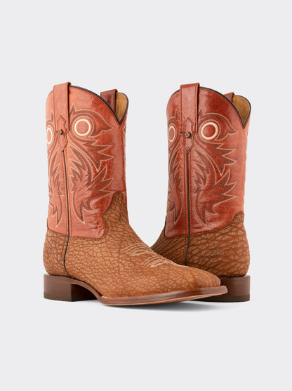 Bota Rodeo con Suela de Cuero Cuello de Toro Pulido Shedron Estilo 1557