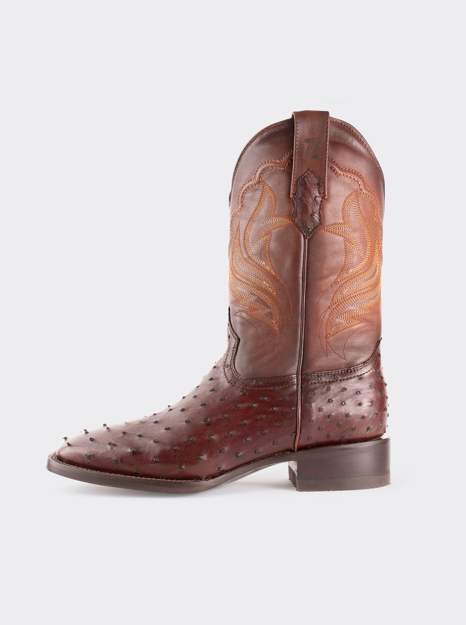 Bota Rodeo con Suela de Cuero en Piel Genuina de Avestruz Bruchatto Estilo 1558