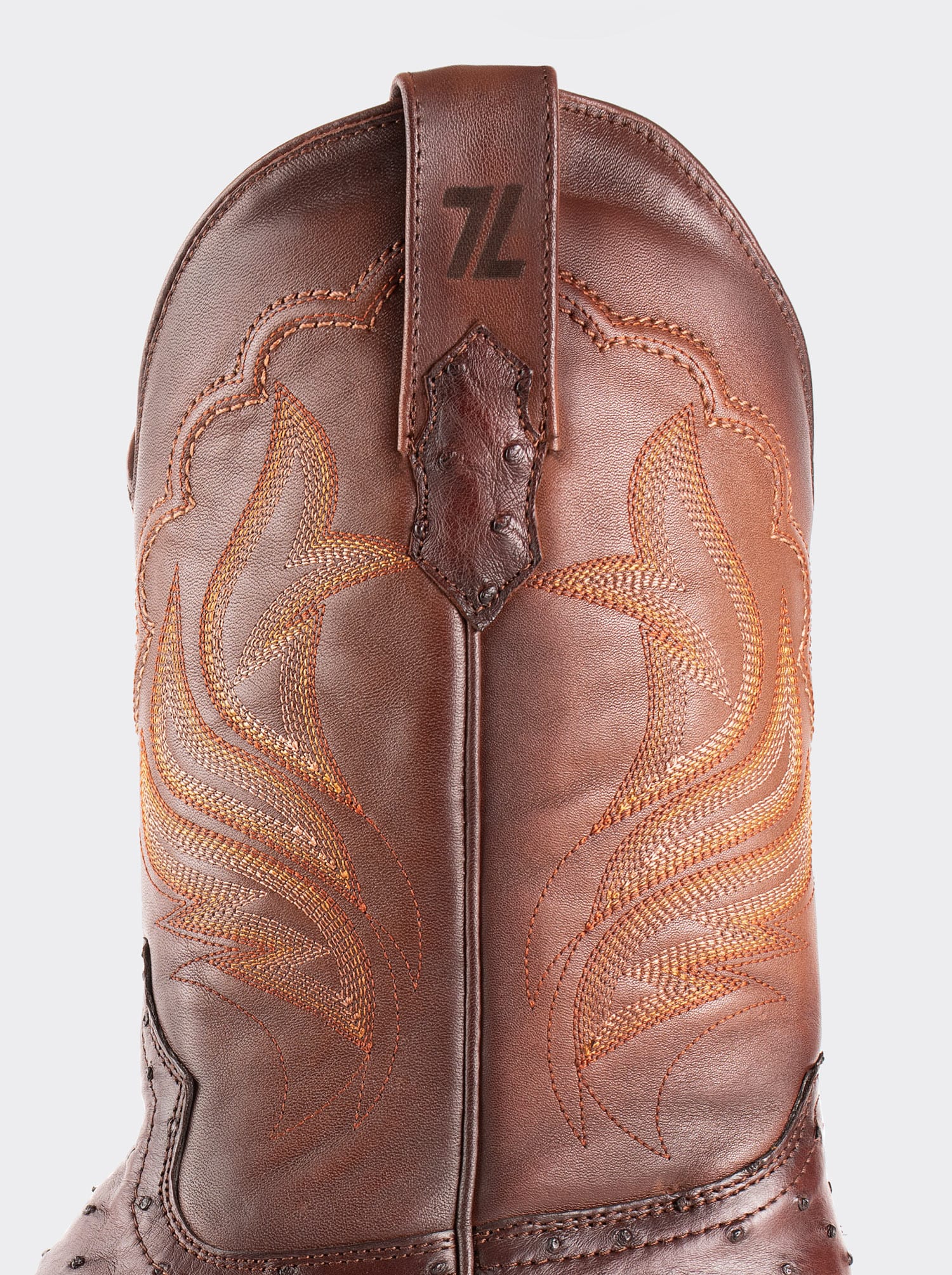 Bota Rodeo con Suela de Cuero en Piel Genuina de Avestruz Bruchatto Estilo 1558