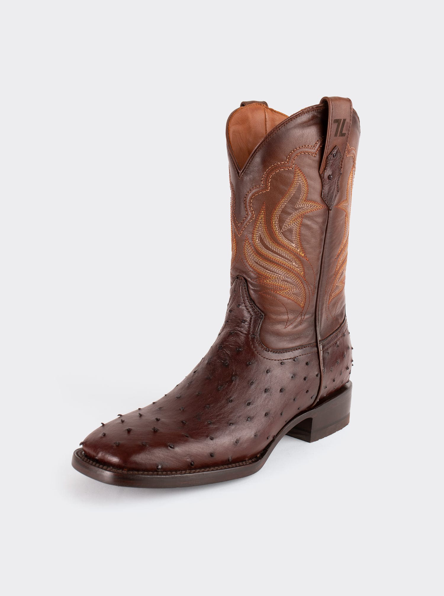 Bota Rodeo con Suela de Cuero en Piel Genuina de Avestruz Bruchatto Estilo 1558