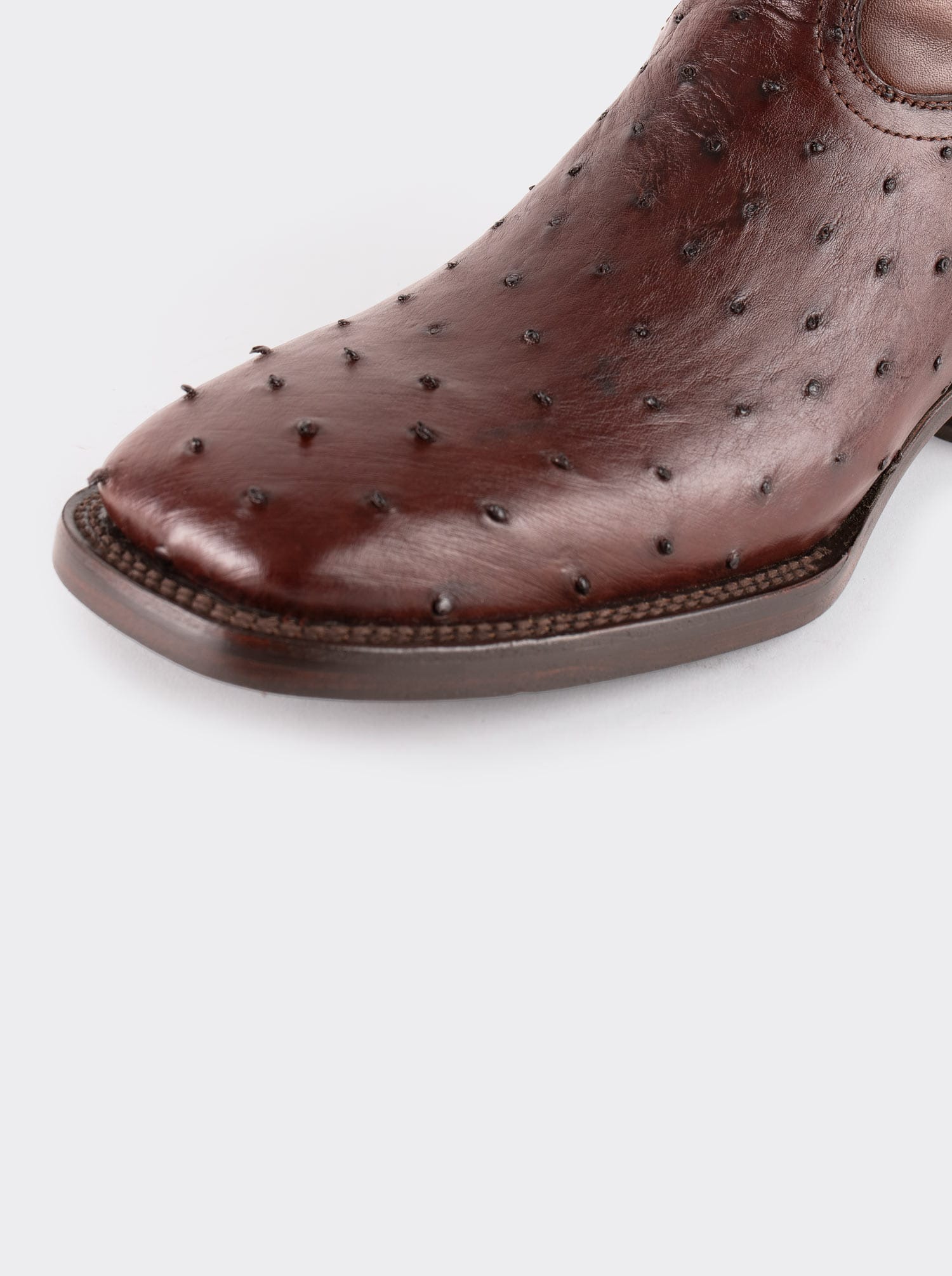 Bota Rodeo con Suela de Cuero en Piel Genuina de Avestruz Bruchatto Estilo 1558