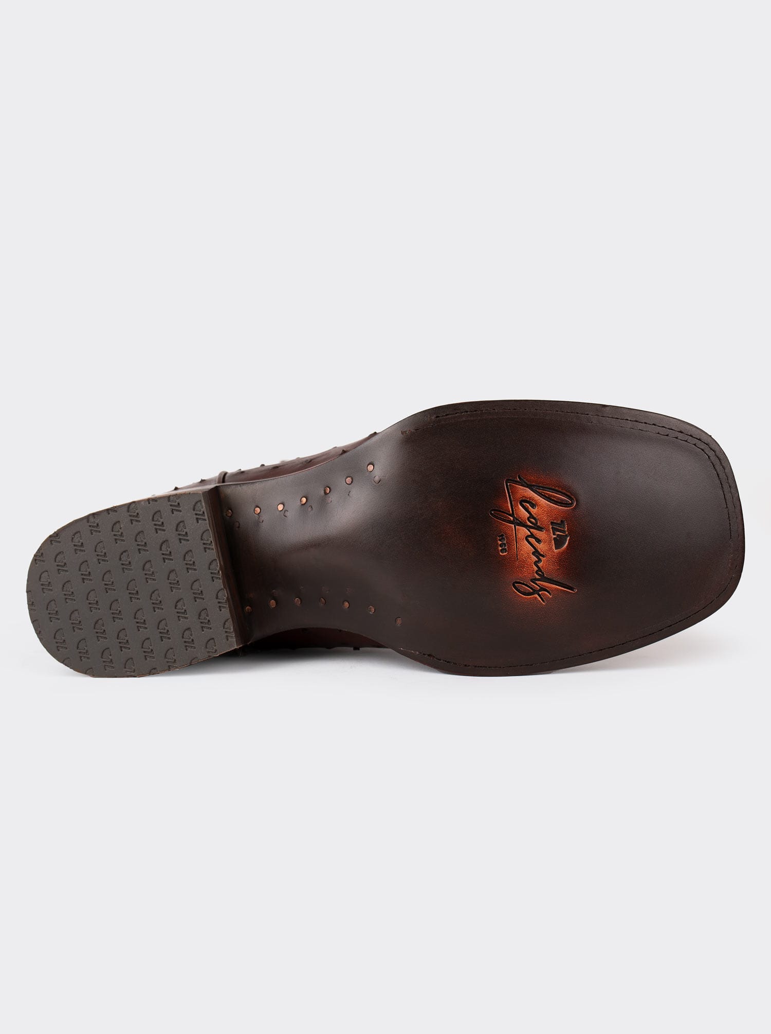 Bota Rodeo con Suela de Cuero en Piel Genuina de Avestruz Bruchatto Estilo 1558
