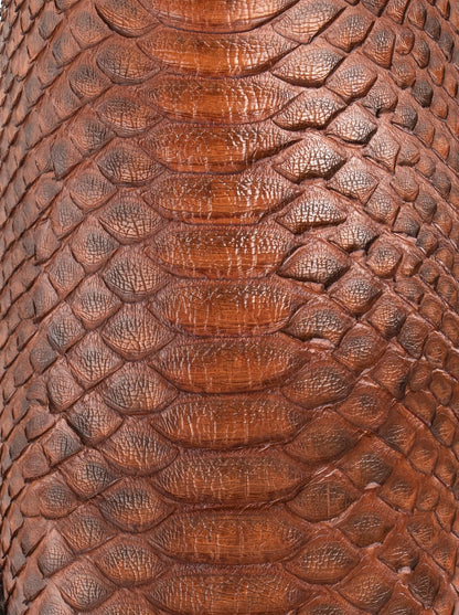 Bota Rodeo con Suela de Cuero en Piel Genuina de Pitón Caramel Estilo 1558