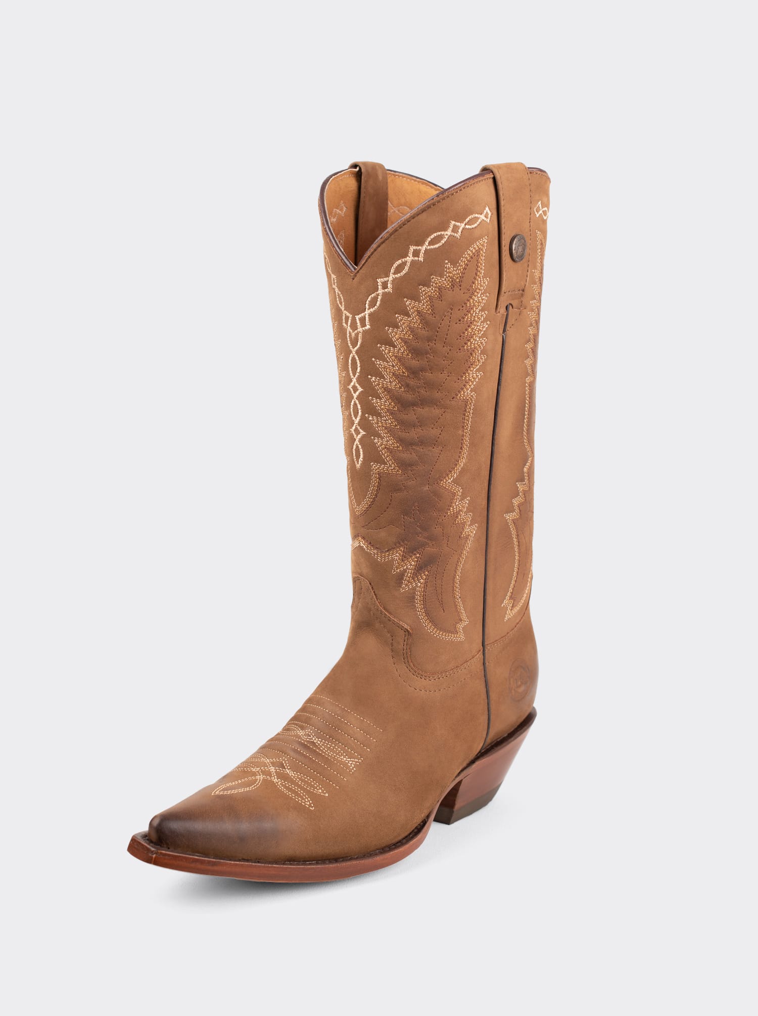 Bota Vaquera Tacón Cubano Nobuck Terracota Estilo 1748