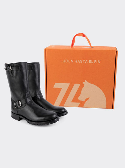 Bota Biker con Cierre y Suela Track Bull Fight Negro Estilo 1806