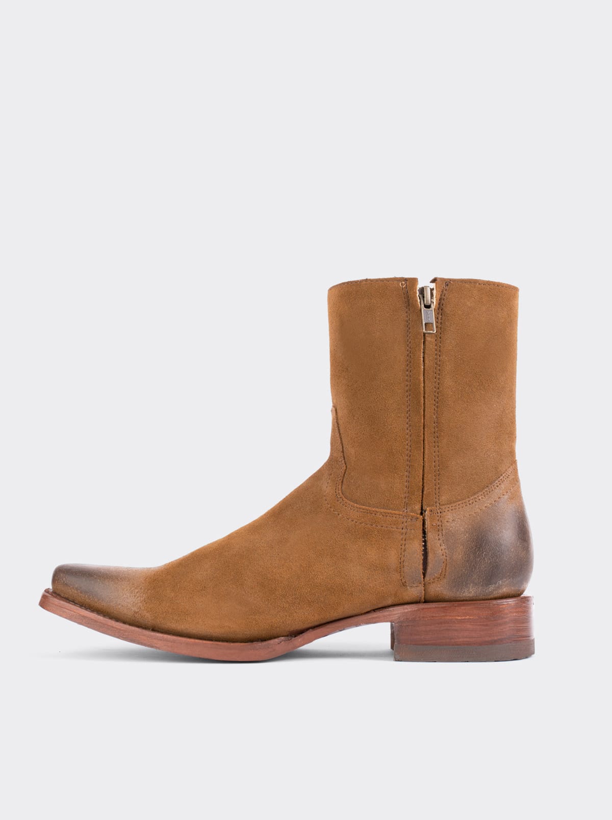 Botín Vaquero Puntal con Cierre Gamuza Ginger estilo 6207