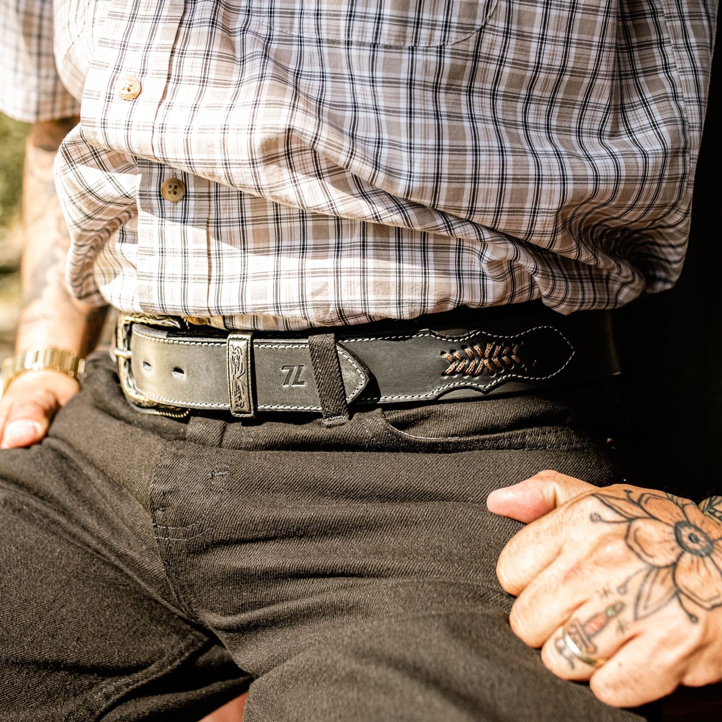 Cinturón Vaquero Sillero Negro Estilo 11