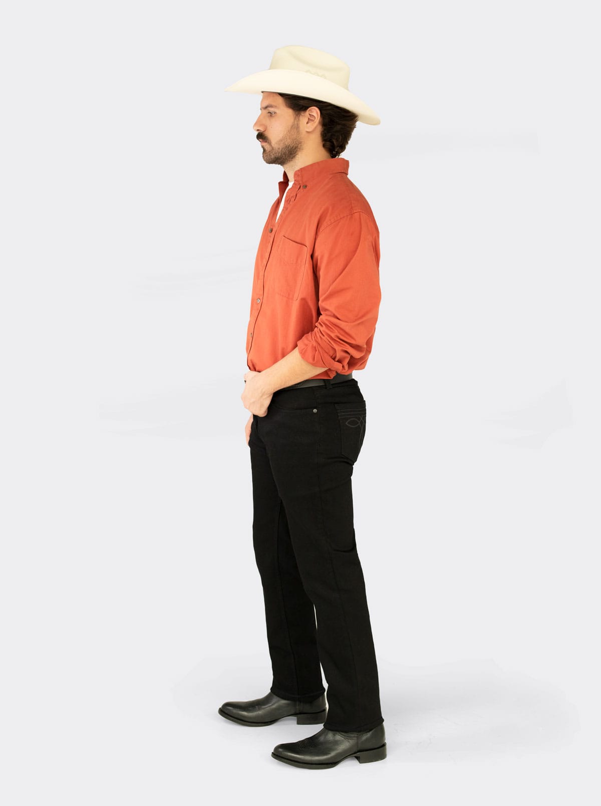 Pantalon Vaquero 7L FLEX Corte Regular Negro Suavizado