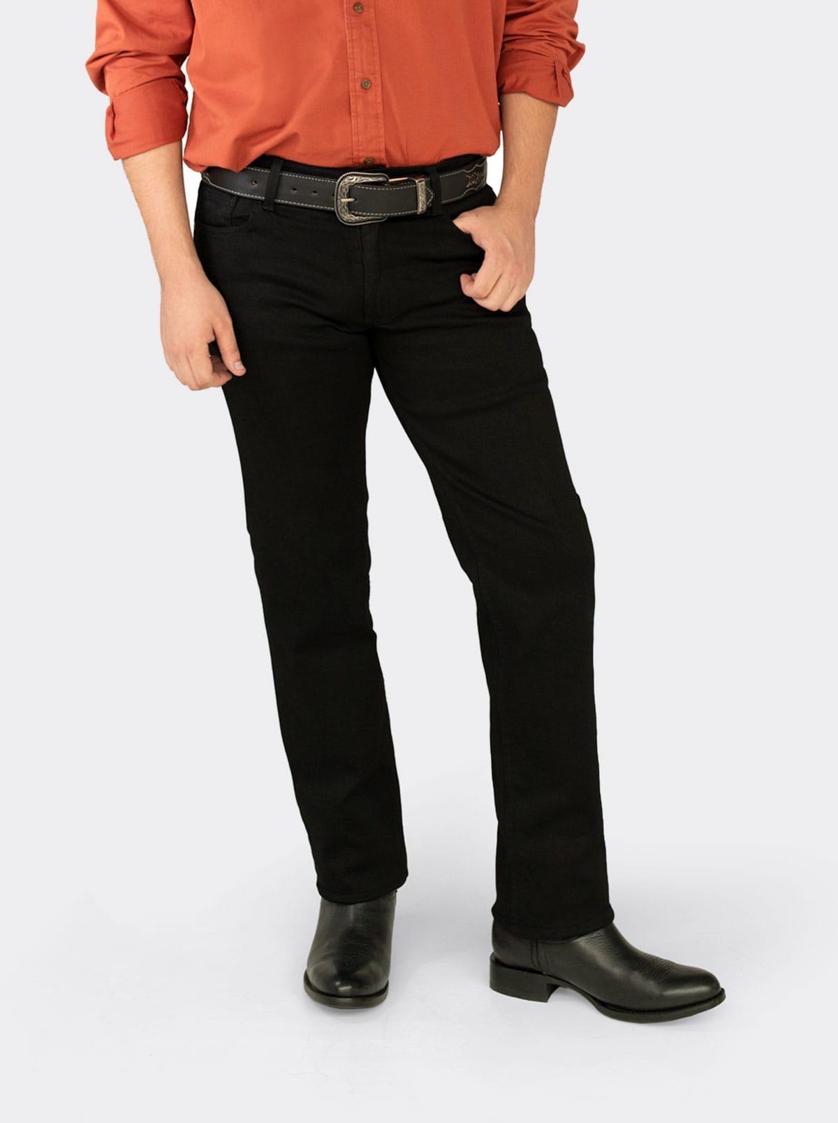 Pantalon Vaquero 7L FLEX Corte Regular Negro Suavizado