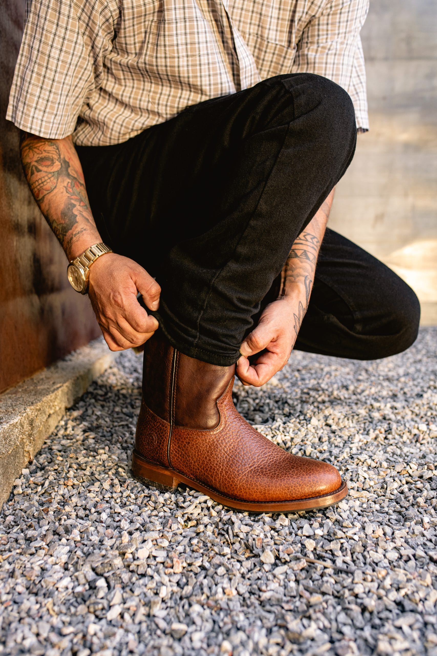Bota Roper con Suela Doble Vida Antiderrapante Bisonte Americano Whiskey Estilo 1000