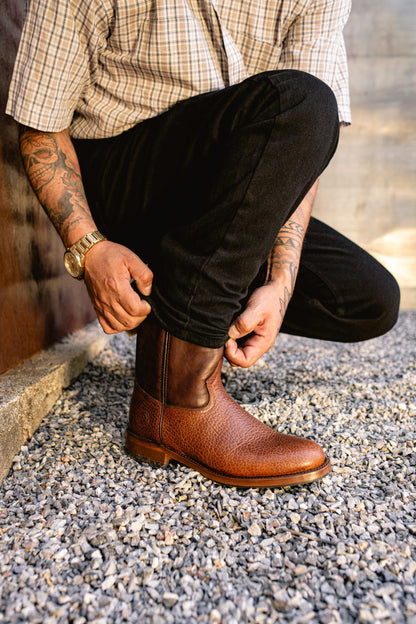 Bota Roper con Suela Doble Vida Antiderrapante Bisonte Americano Whiskey Estilo 1000