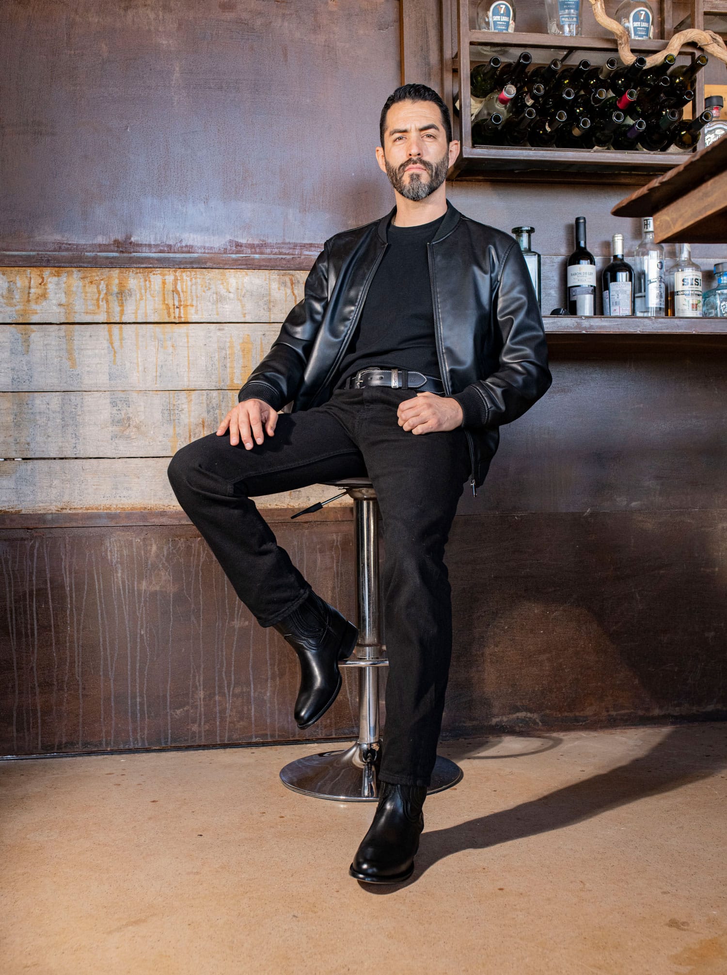 Bota Roper con Suela de Cuero Borrego Negro Estilo 1005